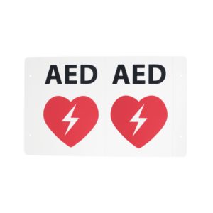 flat view of AED wall sign
