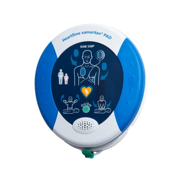 angle view of heartsine AED defibrillator