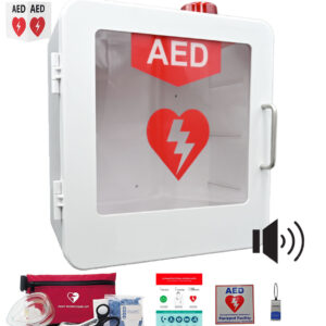 alarmed aed cabinet white