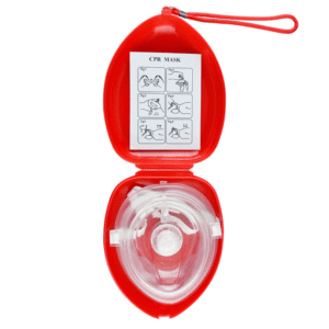 red cpr mask with one way valve