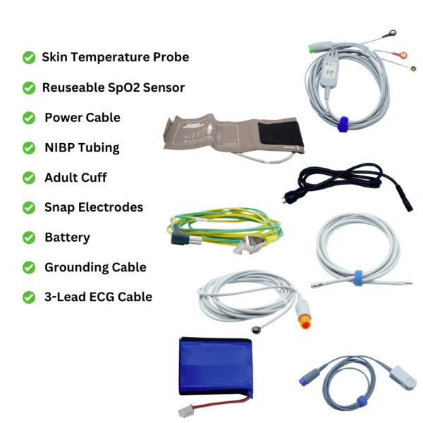 edan x10 patient monitor included accessories