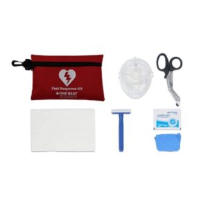 CPR/AED Emergency Rescue Fast Response Kit With Contents Displayed - Black