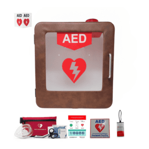 leather aed wall cabinet