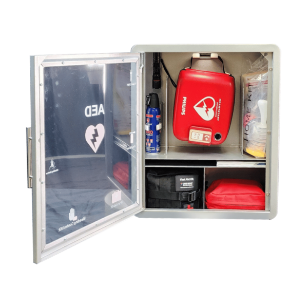 emergency ready hub with cabinet open